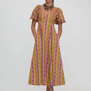 Hill House/The Matilda Dress/Ikat Topiary XS
